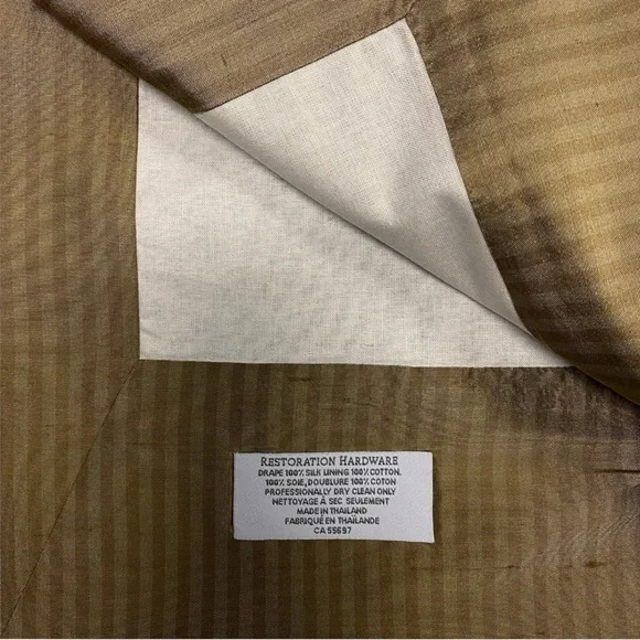 Restoration Hardware Thai Tonal Silk‎ Stripe Drapery 83x50 2 panels